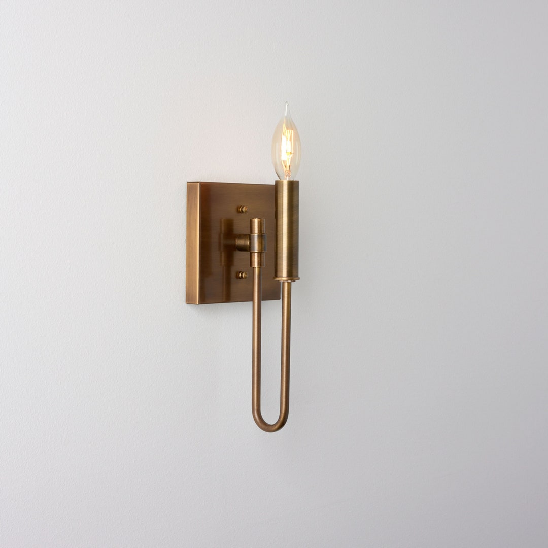 Arch Wall Sconce Lighting Brass Fixture Candelabra Style Solid Brass Etsy