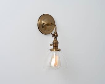 Wall Sconce with Clear Glass Dome Shade