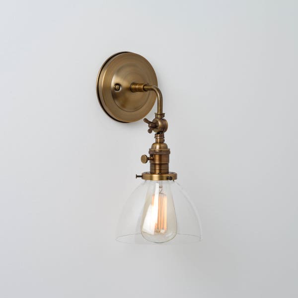 Wall Sconce with Clear Glass Dome Shade