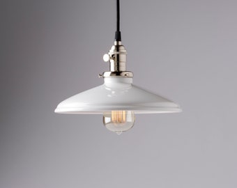 Pendant Light White Vintage Style Industrial Metal Shade Fixture