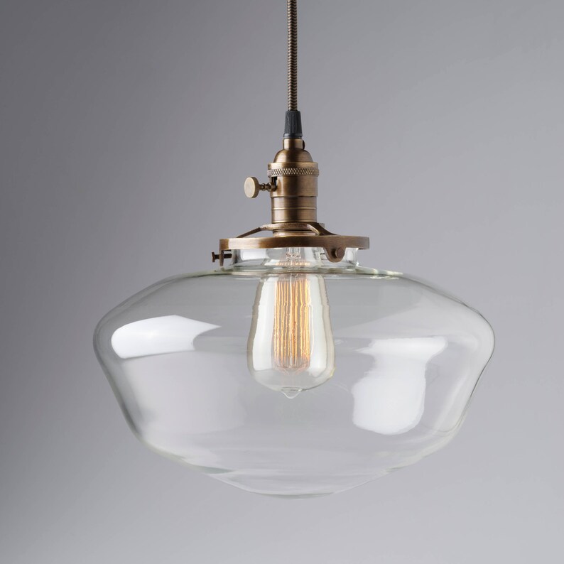 Schoolhouse Lighting With 12 Clear Glass Image 0