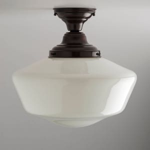 16" Schoolhouse Style Lighting Fixture Milk/White Glass **U.S. Handblown Glass**