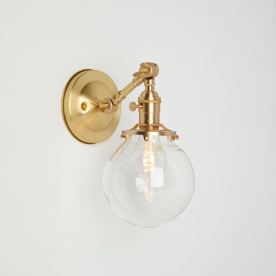Round glass 2024 wall sconce