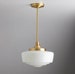 Large White Glass - Mid century modern - pendant lighting - hand blown glass - ceiling fixture - brass light - ceiling light 