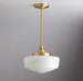 Large White Glass - Mid century modern - pendant lighting - hand blown glass - ceiling fixture - brass light - ceiling light