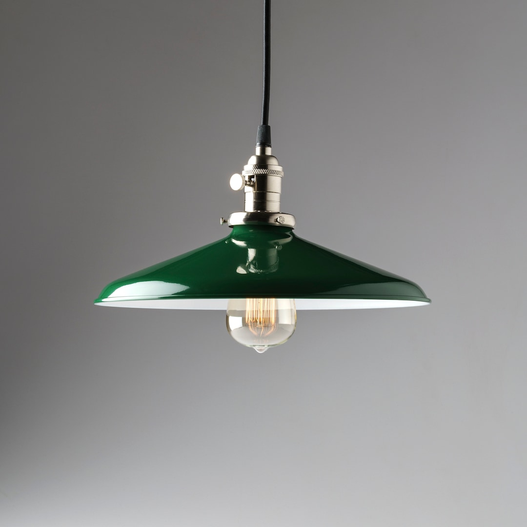 Green enamel cheap pendant light