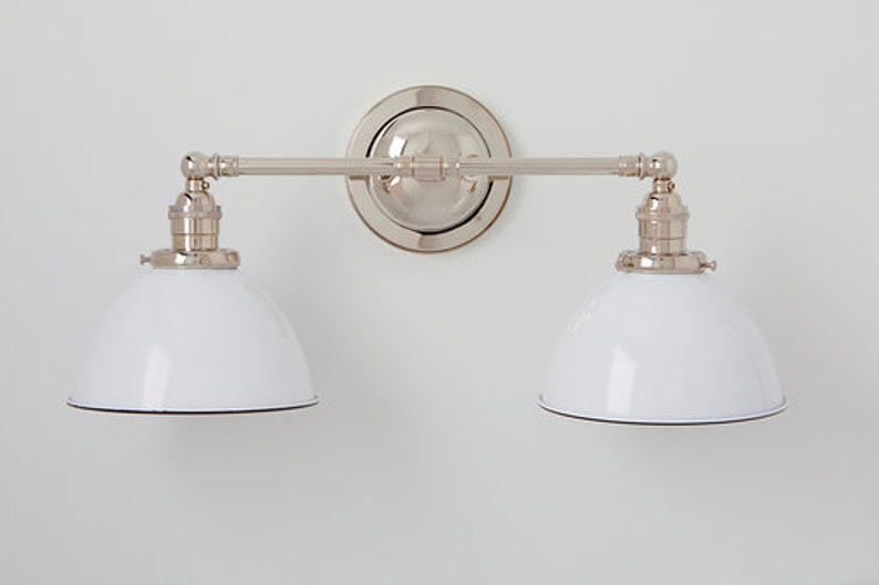 Kitchen Light Bathroom Vanity Light Fixture Wall Sconce 7 metal dome shades image 1