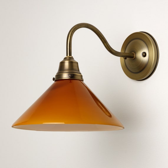 Amber glass sconce outlet