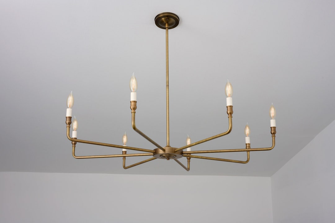 Large Candle Shade Chandelier Entry Way Lighting Dining Room Light Etsy