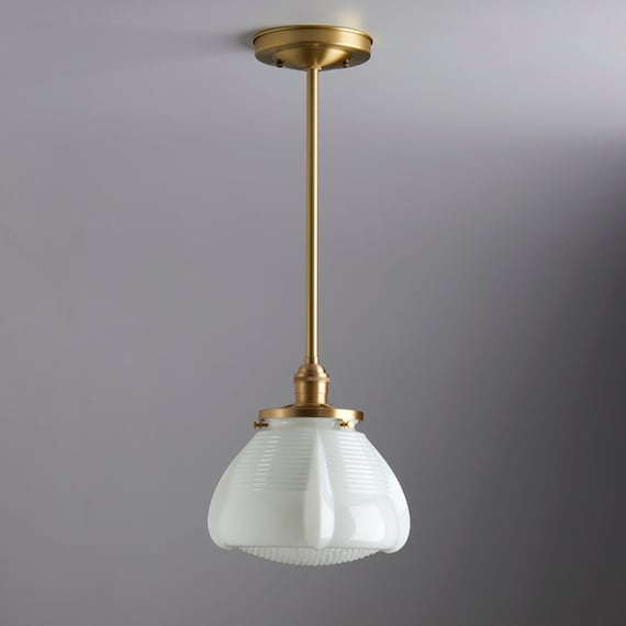 White and brass ceiling light outlet