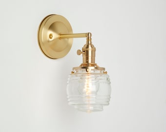 Wall sconce with Clear Jelly Jar Shade