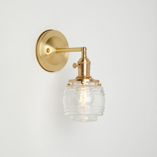 Wall sconce with Clear Jelly Jar Shade