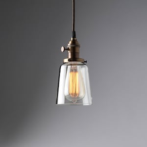 Clear Glass Hand Blown Hanging Pendant Light Fixture