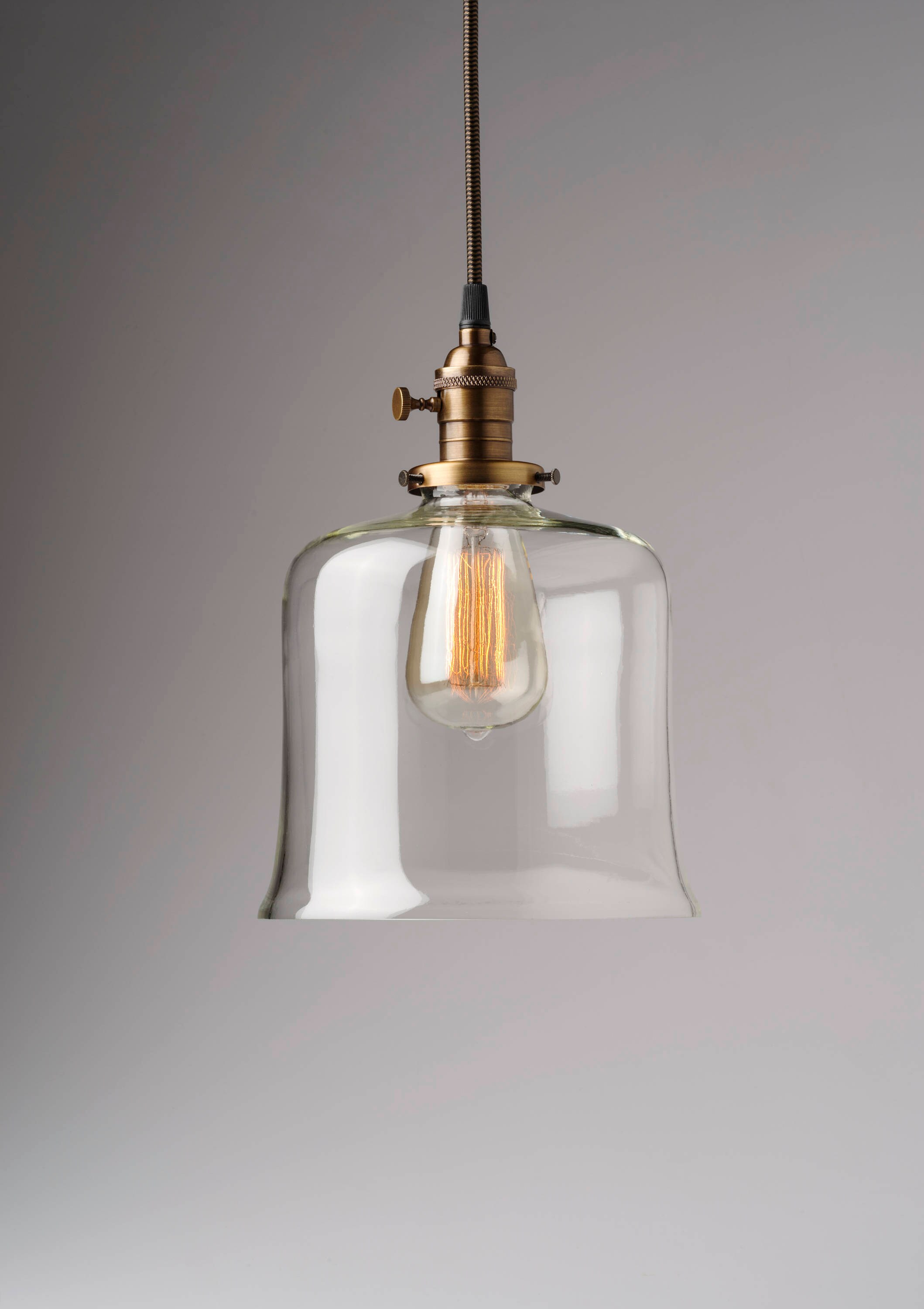 Bell Glass Globe Schoolhouse Pendant 