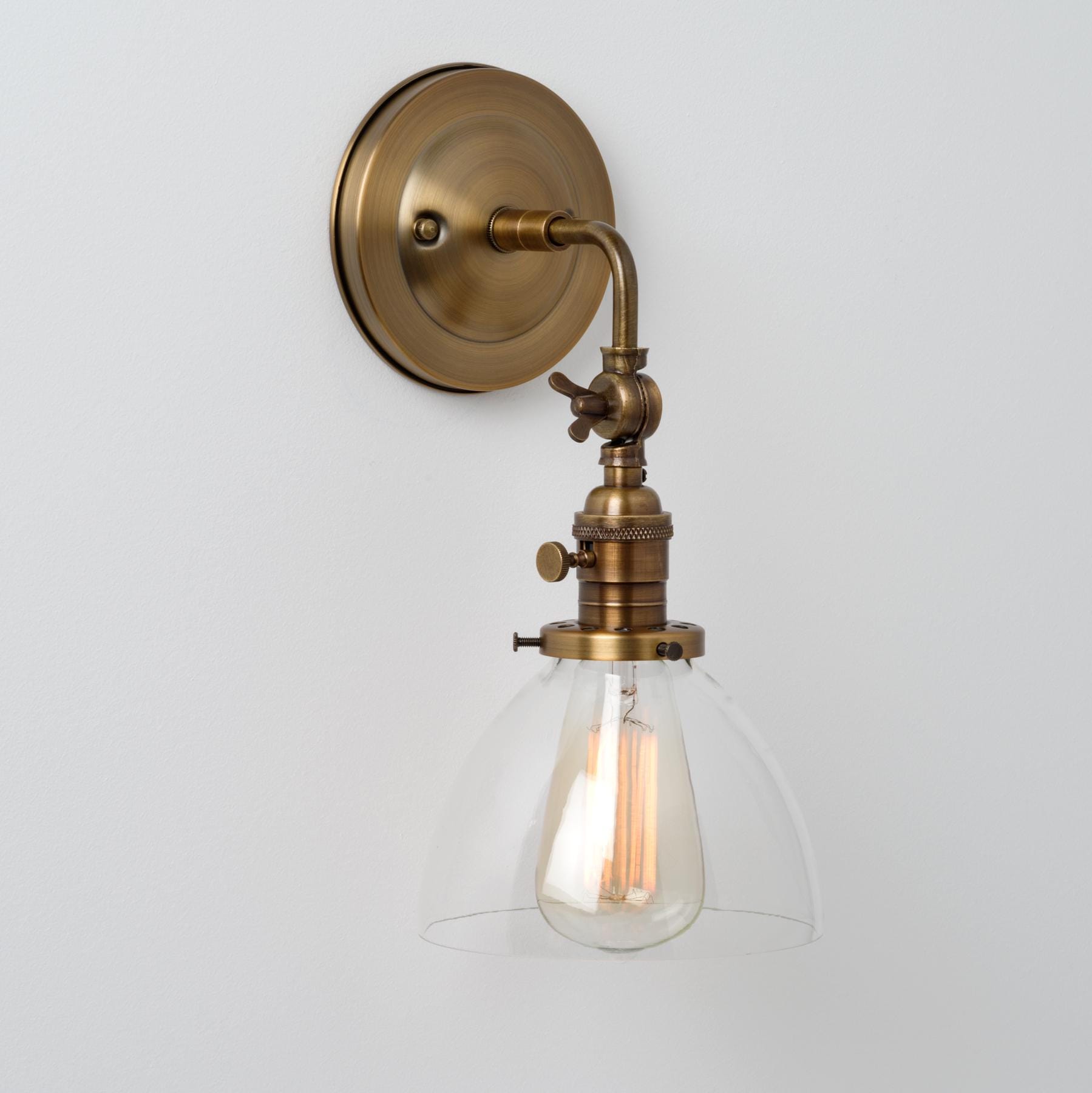 Wall Sconce with Clear Glass Dome Shade