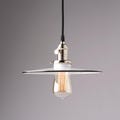10" Industrial Pendant Light Fixture with White Flat Metal Shade
