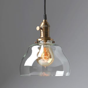 Clear Gourd Glass Pendant -- Handblown Glass - Made in the USA