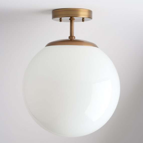 Semi flush globe light deals