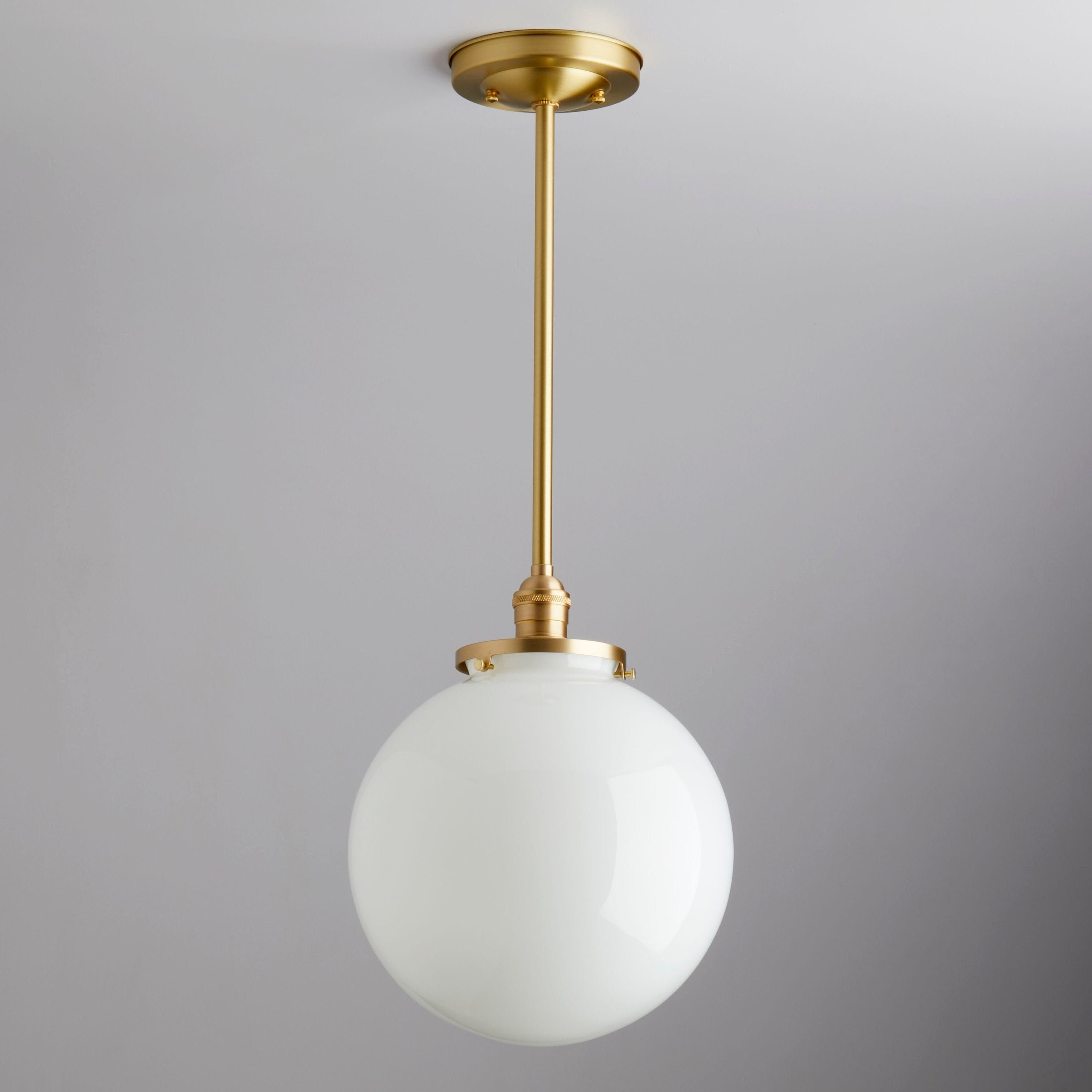 10" milk glass - Pendant Lighting - kitchen Globe Fixture - Island Chandelier
