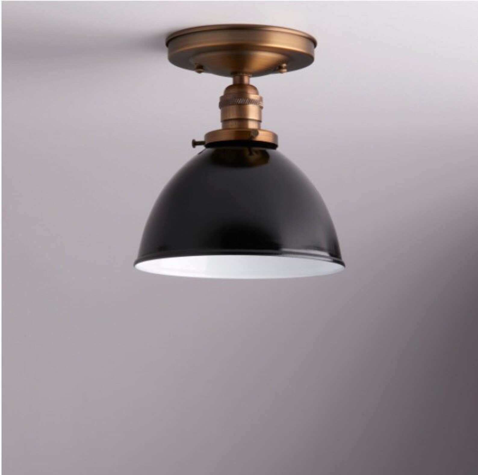 Mini Vintage Industrial Porcelain Enamel Dome Shade Light Etsy