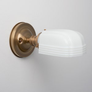 Art Deco - Vanity lighting - Bathroom fixture - Wall sconce Kitchen light - Midcentury Modern Handblown Glass Shade