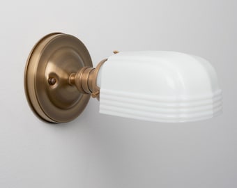 Art Deco - Vanity lighting - Bathroom fixture - Wall sconce Kitchen light - Midcentury Modern Handblown Glass Shade