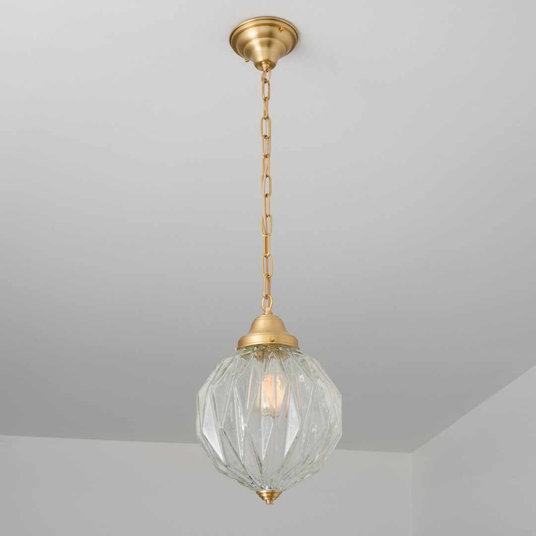 Classic Chain Hung Pendant - Entry Way Lighting - Brass Hardware - Mid ...