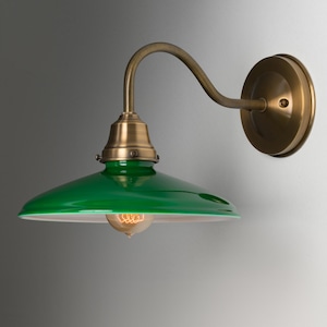 Gooseneck Wall Sconce - Farmhouse Lighting - Task Lighting - Brass Wall Lamp - Kitchen Fixture - Choose Your Color