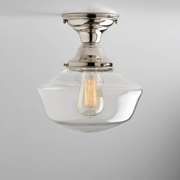 Clear Glass Schoolhouse Shade Etsy