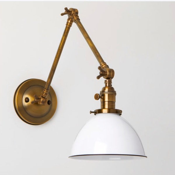 Wall Sconce With 7” Metal Dome Shade and Adjustable Arm