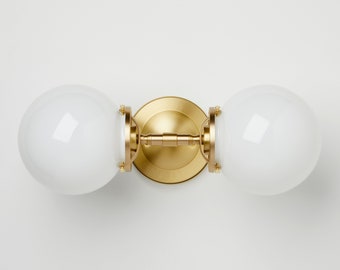 Vanity lighting - wall sconce double globe - modern light bathroom fixture