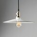 14' White Pendant light fixture Flat Metal Porcelain Enamel Vintage Industrial Fixture