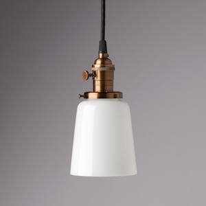 White Glass Hand Blown Hanging Pendant Light Fixture