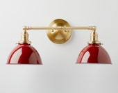 Kitchen Light - Bathroom Vanity - Light Fixture Wall Sconce - metal dome shades -