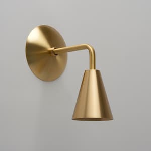 Minimalist Wall Sconce - Brass Light Fixture - Bathroom Vanity Light - Mid Century Lighting