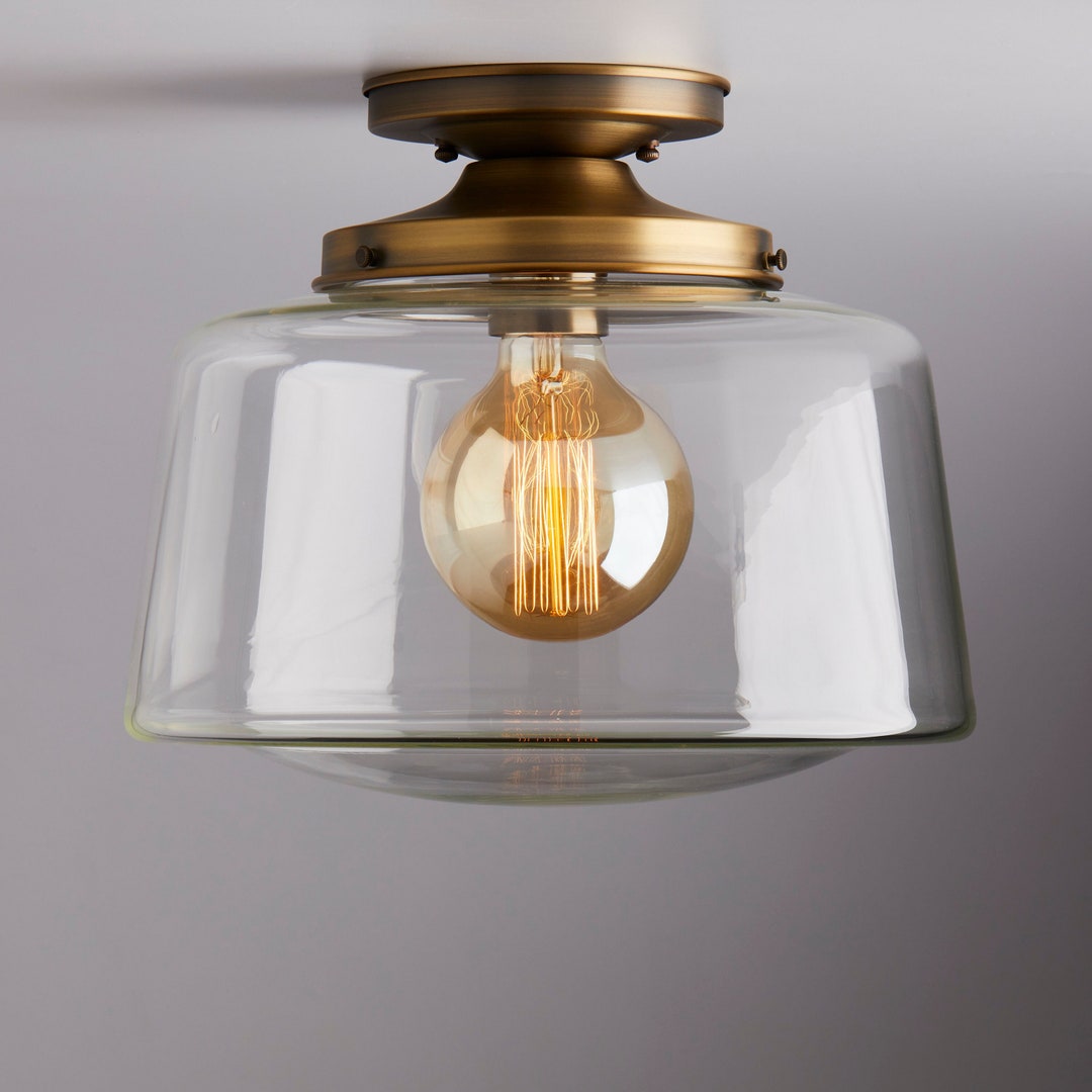 Qepeety Vintage Flush Mount Ceiling Light Black Mid Century Modern