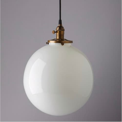 White Glass Globe Pendant Light Fixture With 8 Shade - Etsy