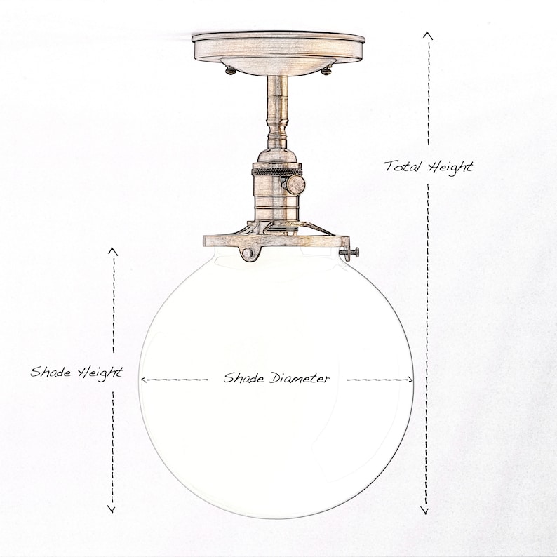 Tapered Clear Glass Schoolhouse Lighing Downrod Light fixture Handblown Glass Made in the USA image 4