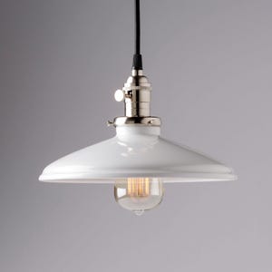 Pendant Light White Vintage Style Industrial Metal Shade Fixture