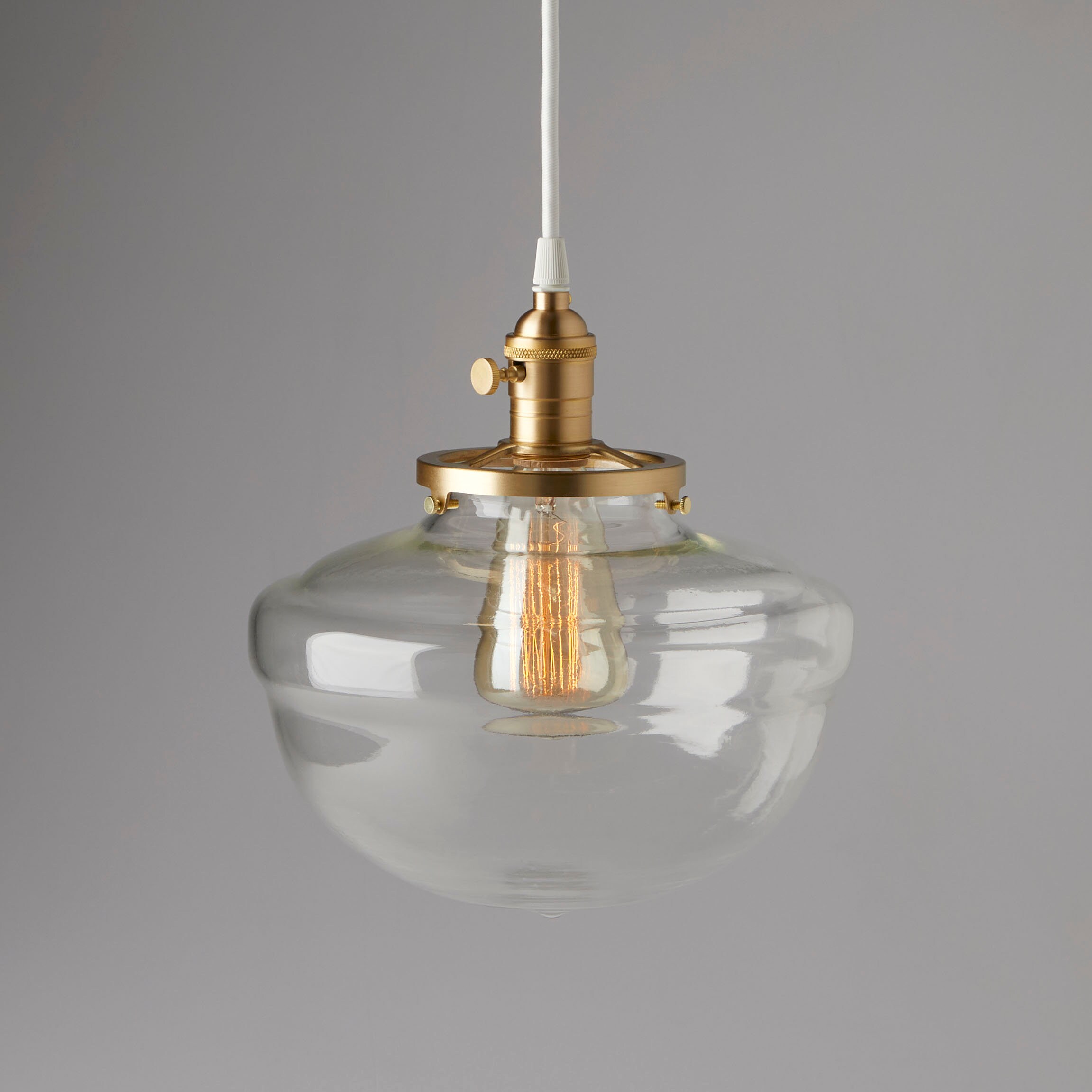 10 Clear Acorn Glass Globe Schoolhouse Pendant Light Fixture