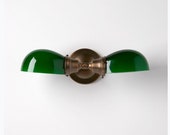 Kitchen Light Bathroom Fixture Wall Sconce with Green Glass Shades