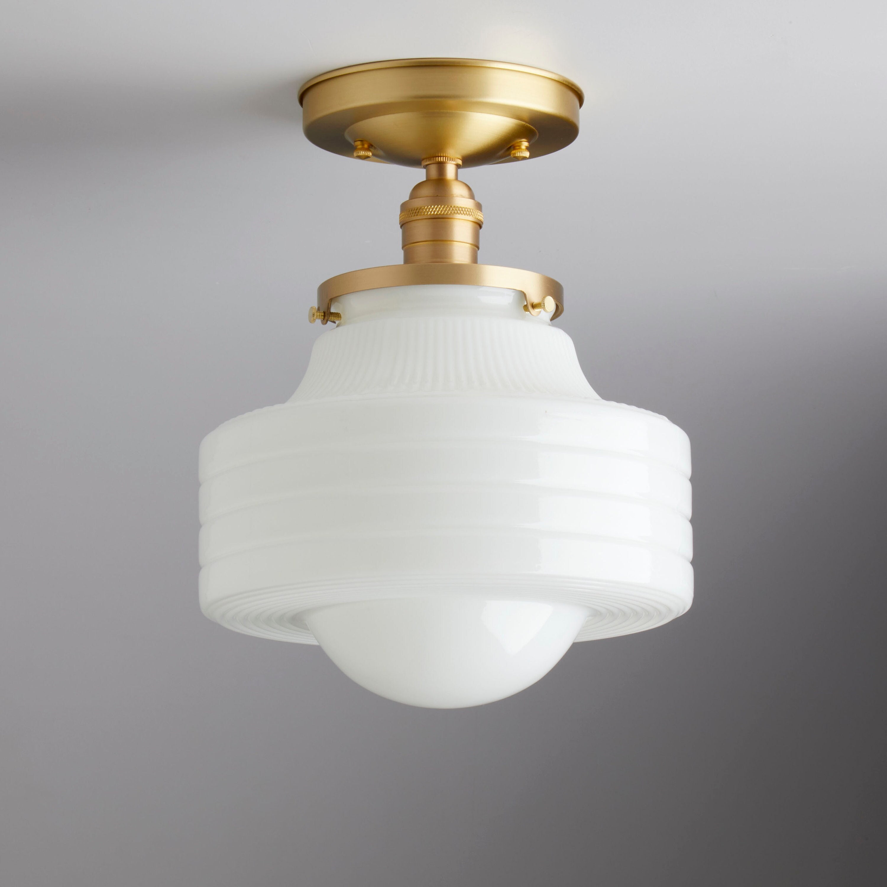 Mid century modern semi on sale flush mount lighting