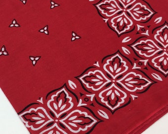 Vintage 1960er Jahre Bandana aus 100% Baumwolle Rot Weiß