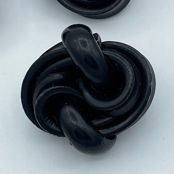 Vintage 1930s Black Celluloid Extruded Spaghetti Button / Vintage 30s Large Black Coat Jacket Button / 1” / Sold Individually