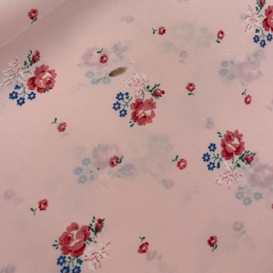 Vintage 1930s Cold Rayon Petit Small Rose Flower Floral Pink Lingerie Fabric / 30s Babydoll Slip Dress