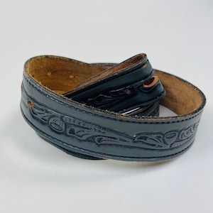 Vintage 1950s Ledergürtel Western Western-Gürtel Blumenmuster Western-Gürtel (92 - 106cm)