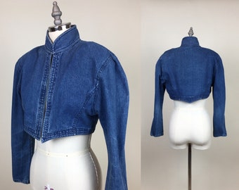 short sleeve denim bolero jacket