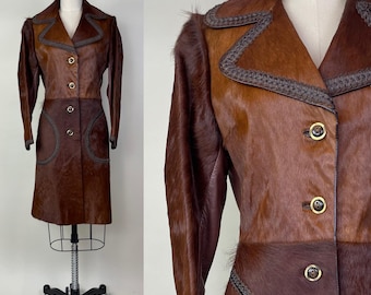 Y2K Roberto Cavalli Class Shearling Leather and Fur Embroidered