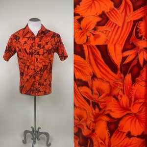 Vintage 1970s Cotton Hawaiian Mens Shirt / Size M