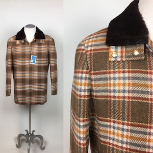 Abrigo de lana a cuadros Pendleton vintage de los años 60 (talla 46)